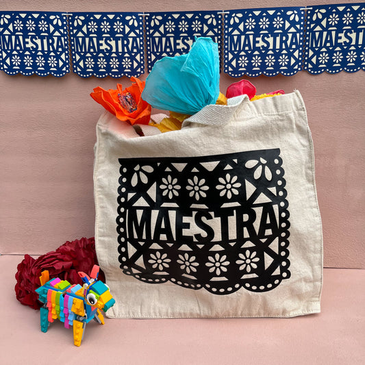 Teacher Maestra Canvas Tote Bag (Customizable)